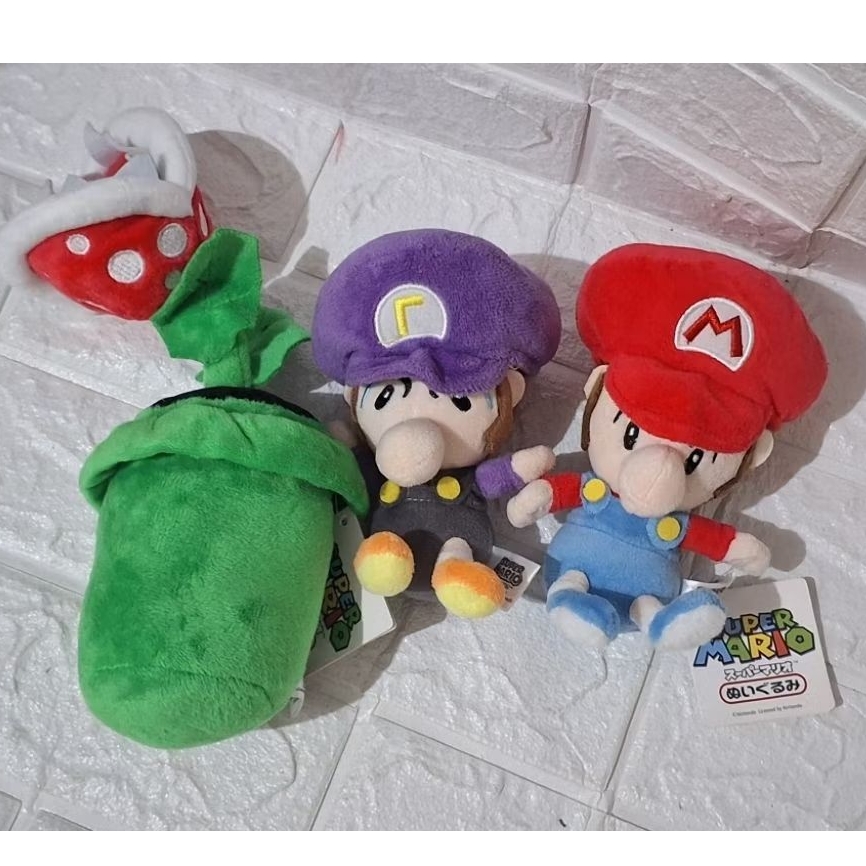 boneka mario luigi topi merah ungu boneka karakter original brand super mario nintendo nitendo teman