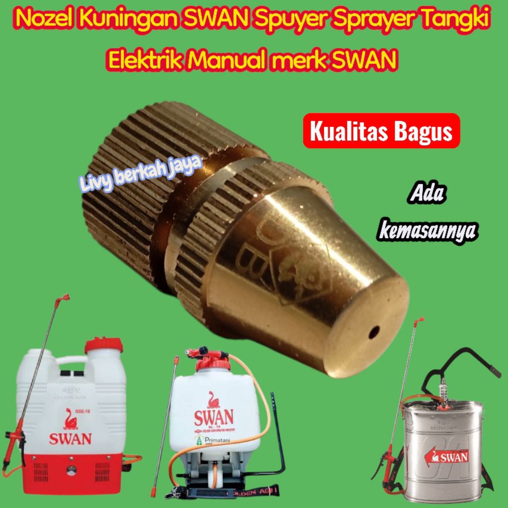 Nozel Kuningan SWAN Spuyer Sprayer Tangki Elektrik Manual merk SWAN nosel Kuningan Lurus(kode DB)