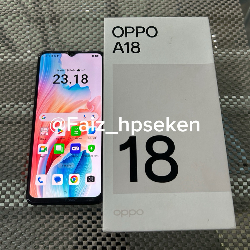 Oppo A18 Fullset Ram 4+4/128 Handphone Android Second Murah Normal Siap Pakai