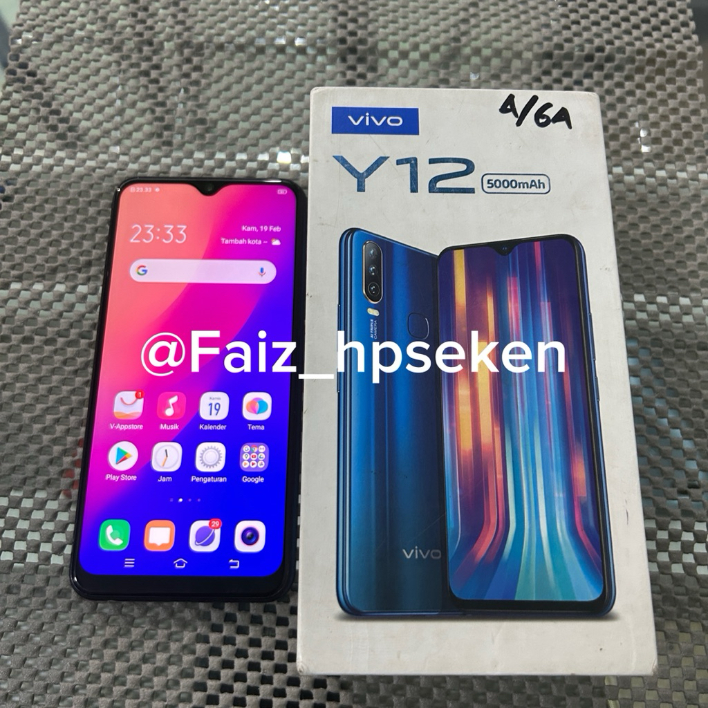Vivo Y12 Fullset Ram 4/64 Handphone Android Second Murah Normal Siap Pakai