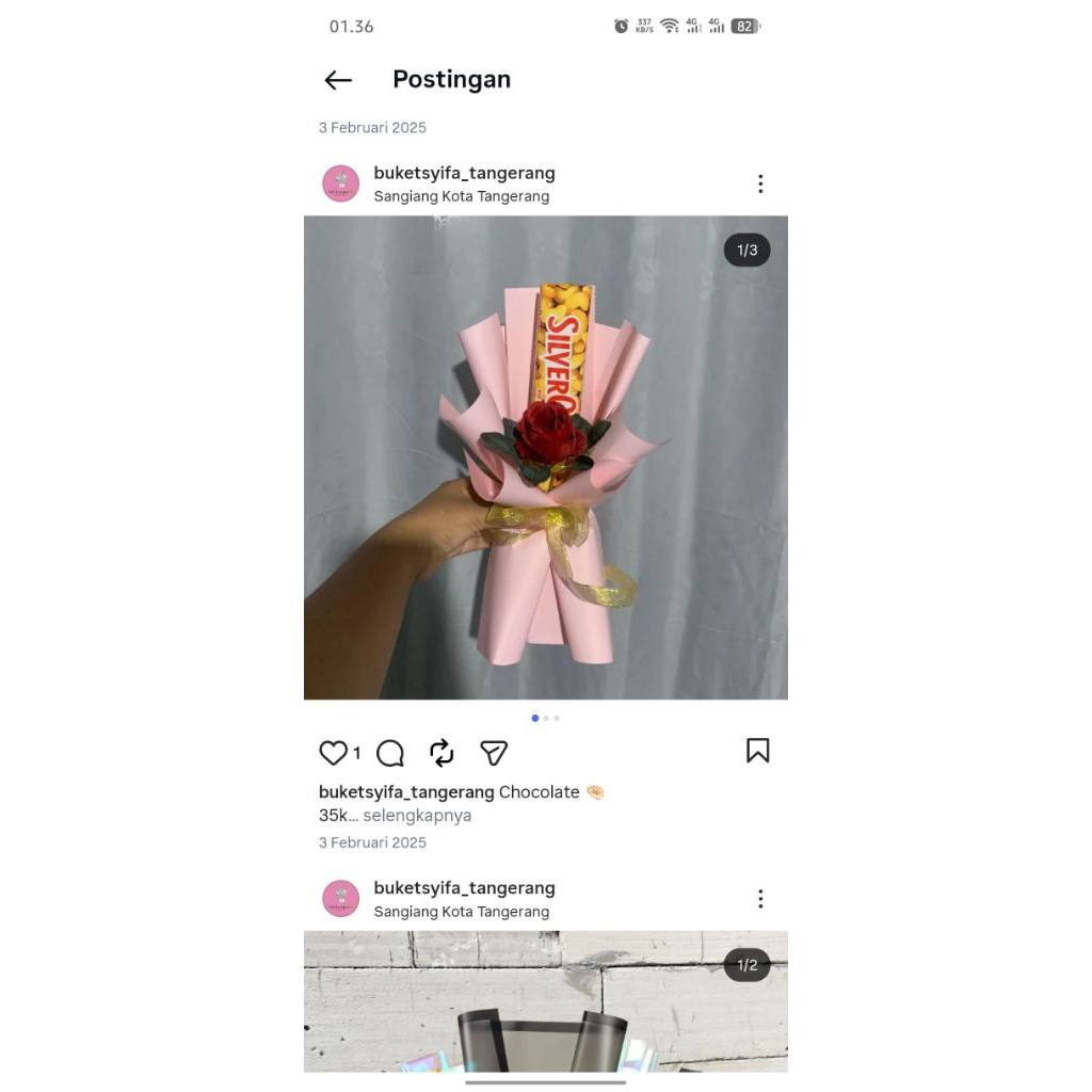 BUKET SILVERQUEEN MIX BUNGA/BUKET MINI/COKLAT SILVERQUEEN 52 GR