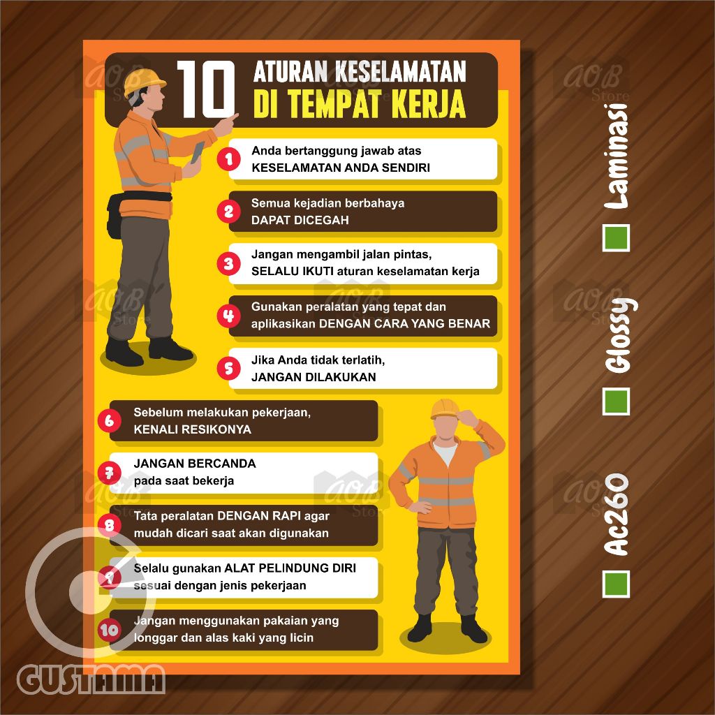 Poster Aturan Keselamatan Kerja, Poster Keselamatan Kerja K3