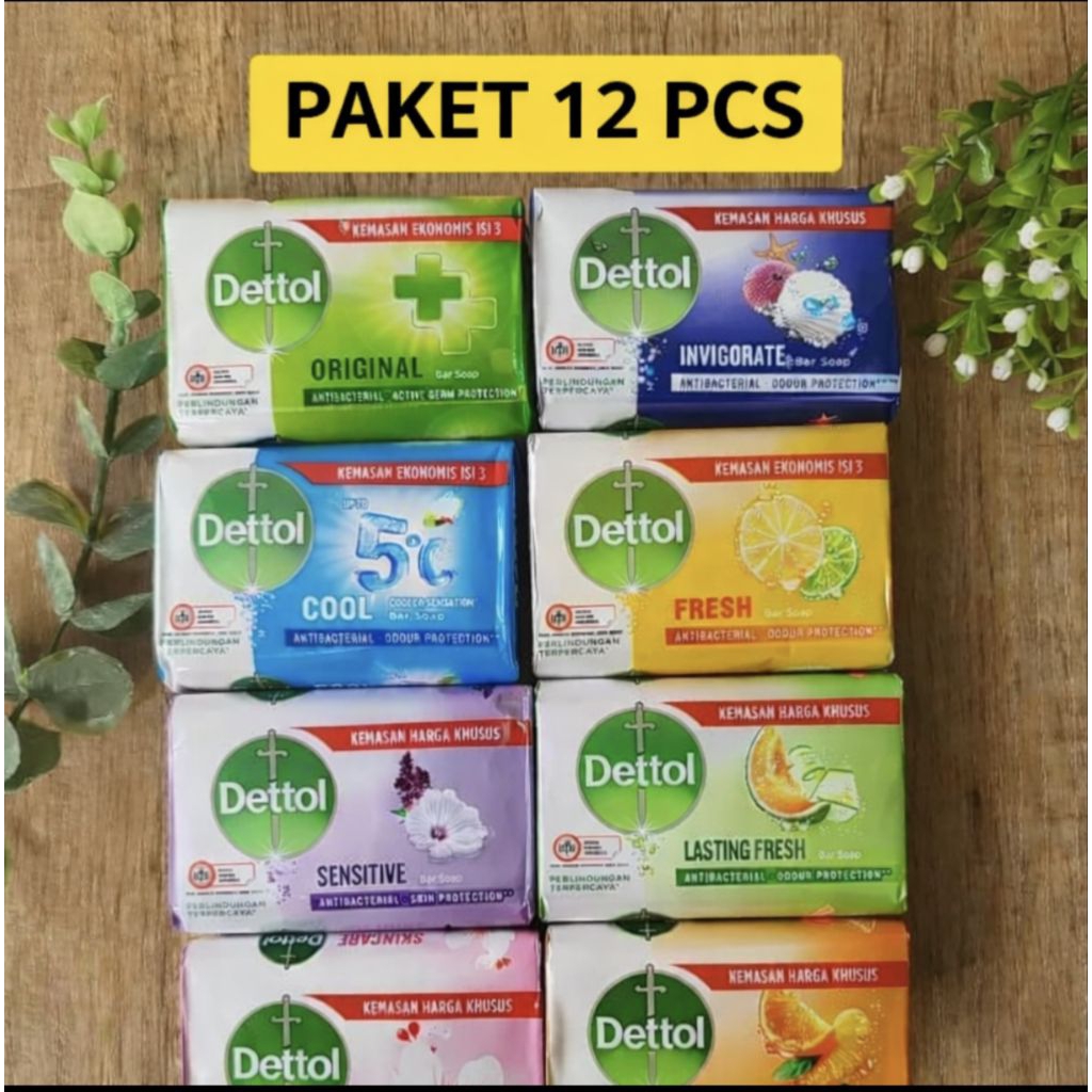 Sabun Mandi Batang Dettol 60g 12 Pcs - Antiseptik