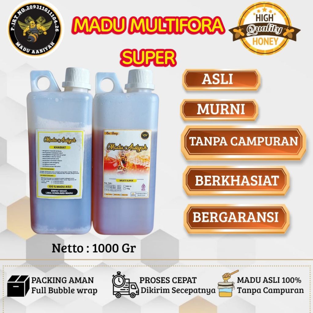 [Madu Aasiyah] Madu Multifora Super 1kg 100% Murni & Alami-Raw Honey