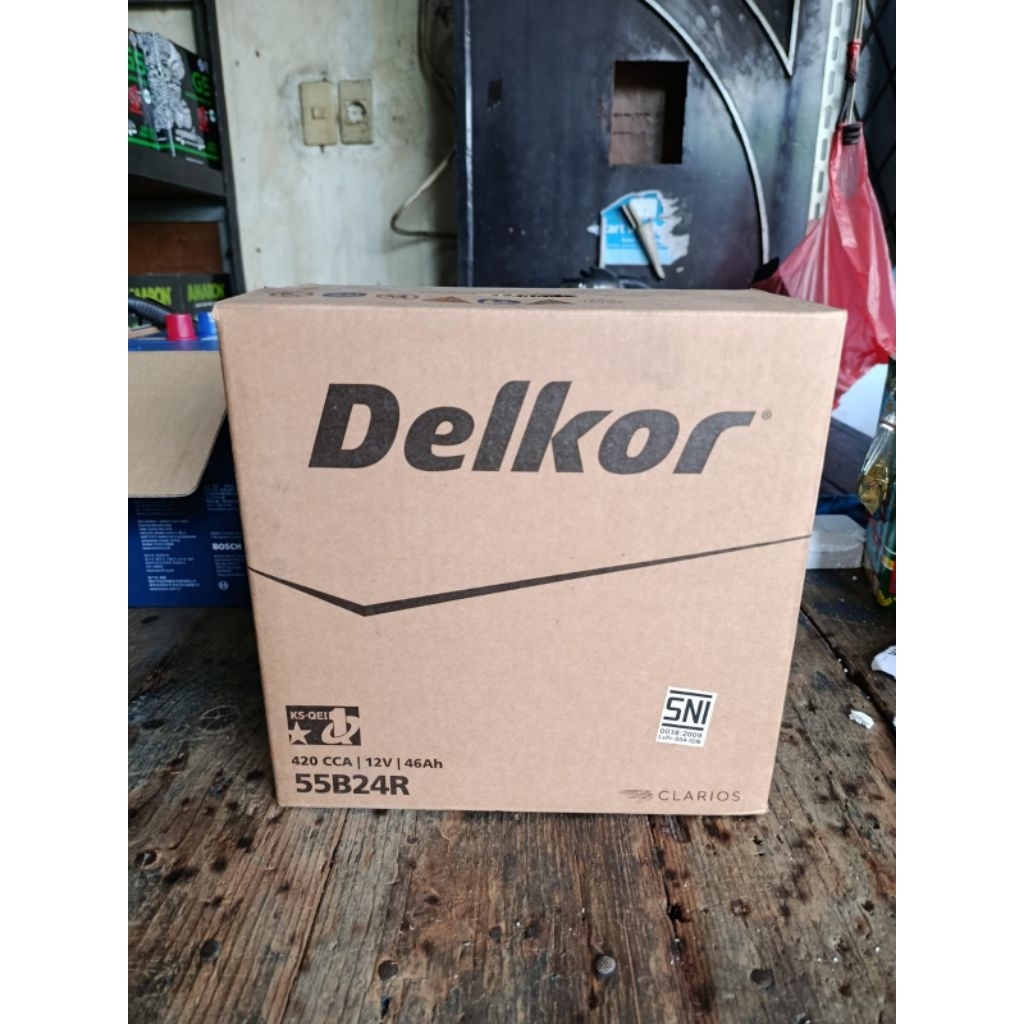 AKI BATERAI KERING DELKOR 55B24R/NS60 12V 46AH MOBIL AVANZA XENIA TERIOS SWIFT TARUNA GARANSI 1 TAHU