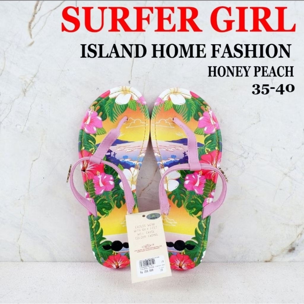 Sandal Jepit Wedges SURFER GIRL - ISLAND HOME FASHION - ISLAND HOME HEELS - HELLO SUMMER FLORAL HEEL