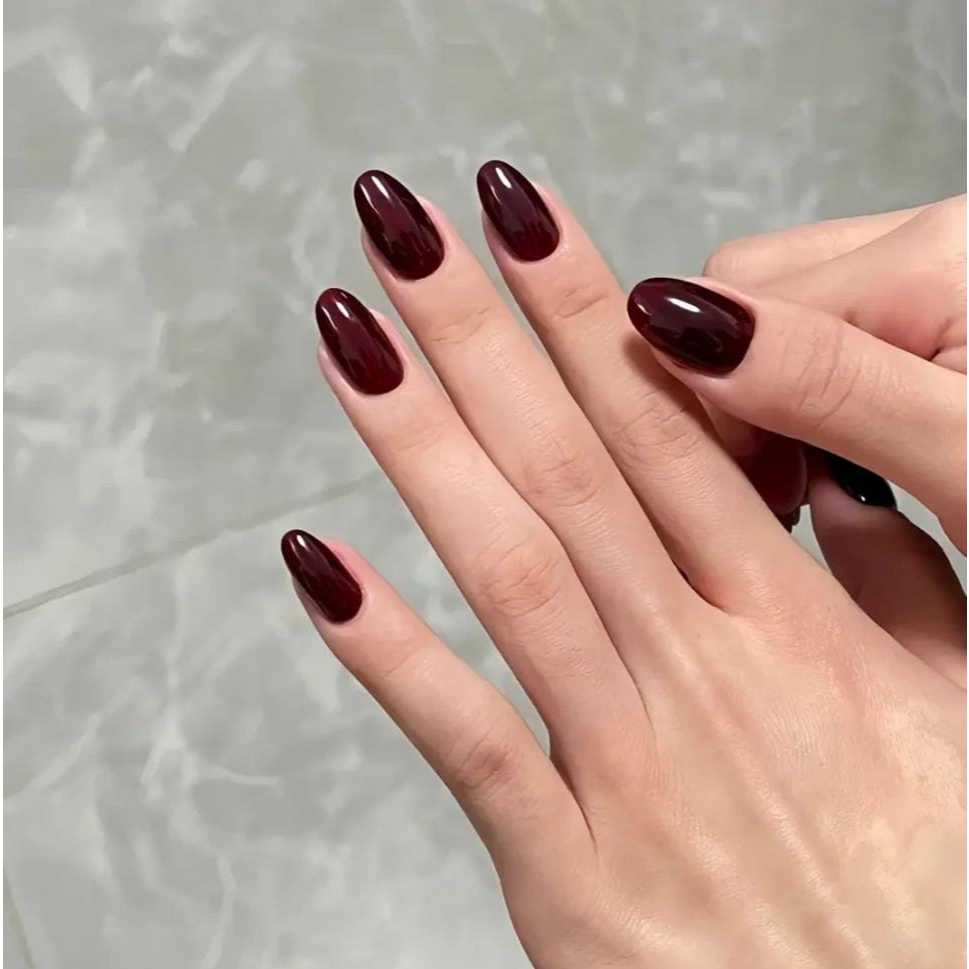 Kuku Palsu nail art aesthetic wisuda 24pcs Berbagai model tangan cat Polish free lem A051 Kuku Palsu