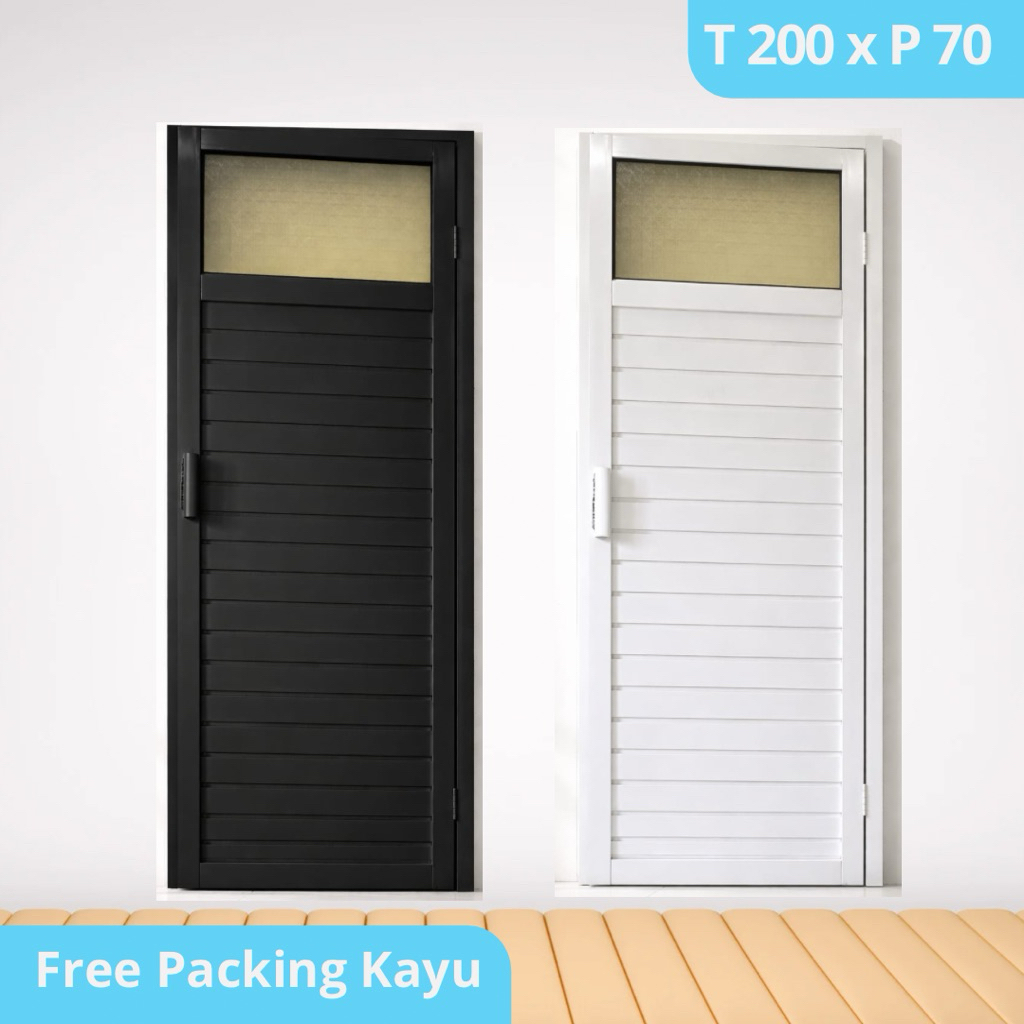 Pintu Kamar Mandi Aluminium Sliding Kaca Buram T 200 x L 70