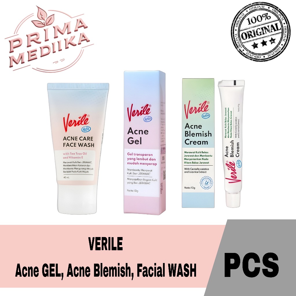 ALL VARIAN | VERILE ACNE GEL - VERILE ACNE BLEMISH CREAM - VERILE ACNE FACE WASH