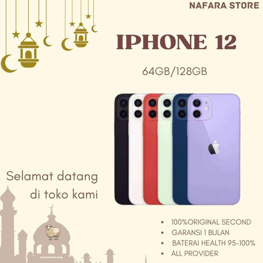 IPhone12   64GB/128GB GSM LTE 4G SECOND  Original Fullset I MULUS LIKE NEW