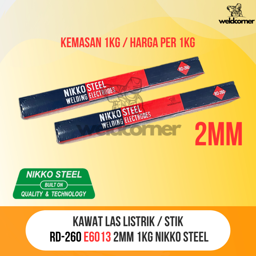 KAWAT LAS NIKKO RD260 2MM 1KG E6013 / NIKKO STEEL RD-260 2.0 / NIKKO STELL RD 260 2,0