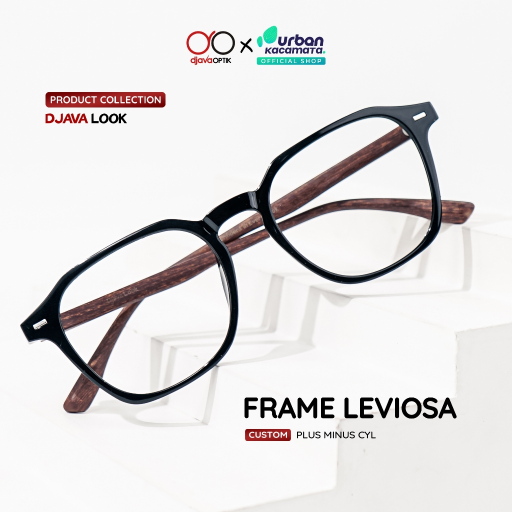 DJAVA X URBAN - Frame Leviosa - Kacamata Pria Kotak Prisma Supersin Bluelight Transition Djava Look