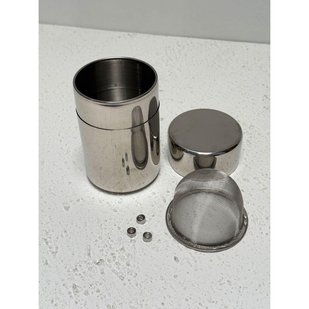 Kontainer + Saringan Bubuk Matcha - Stainless Steel Container + Mesh / Sifter / Sieve