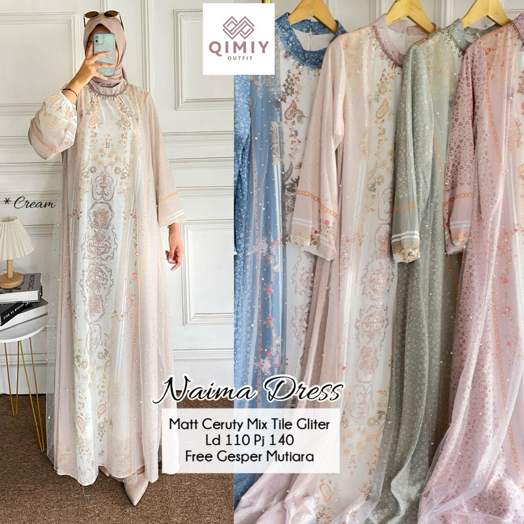 Naima dress gamis lebaran seragam