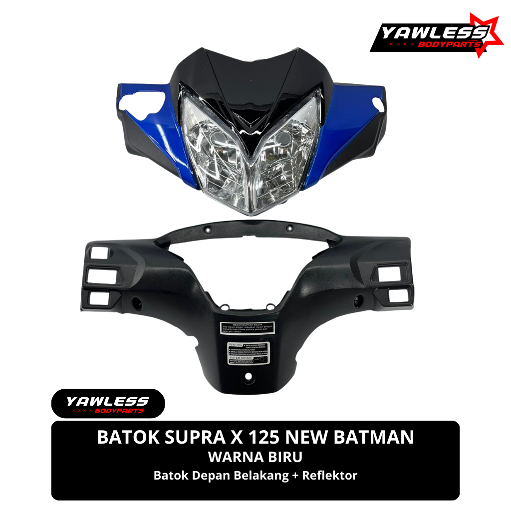batok kepala supra x 125 Batman warna BIRU + Reflektor supra x 125 / batok lampu supra x 125