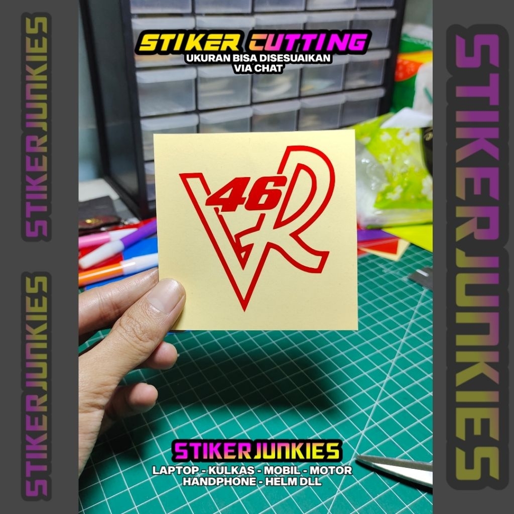 STIKER LOGO VR 46 ROSSI STICKER CUTTING