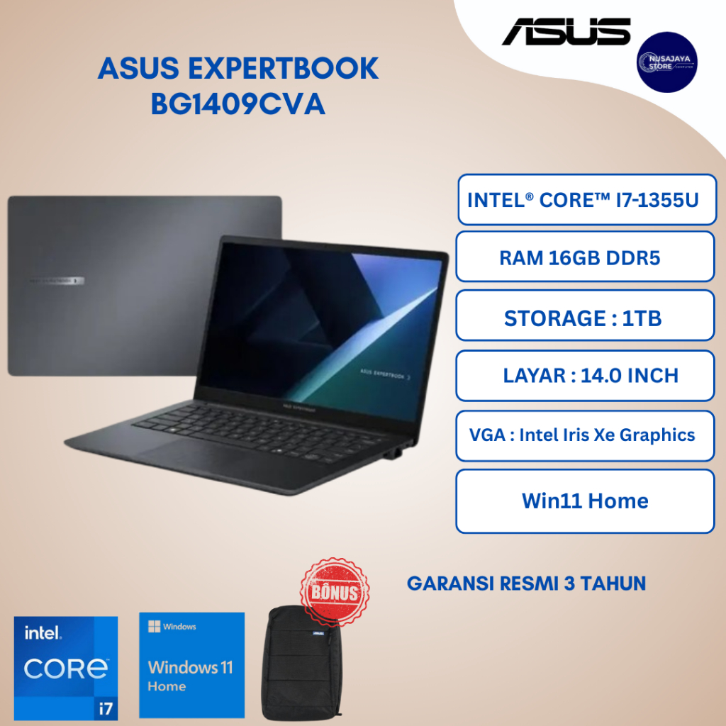 ASUS EXPERTBOOK BG1409CVA i7-16GB DDR5/1TB SSD/Win Home