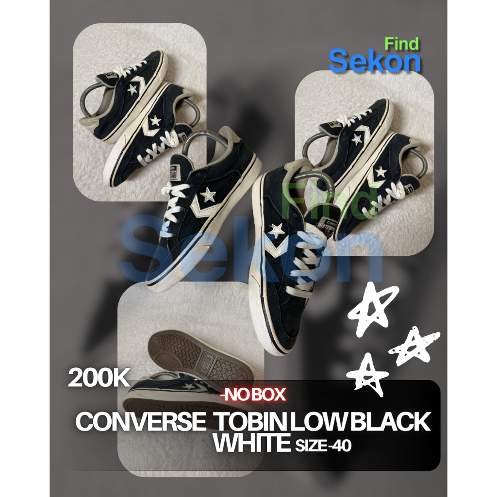 Converse Tobin Low Black White