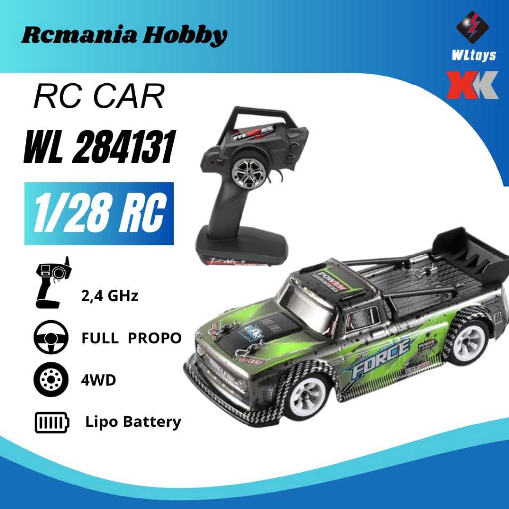 WL 284131 RC Car Drift 1/28 Metal Chassis Short Course RTR