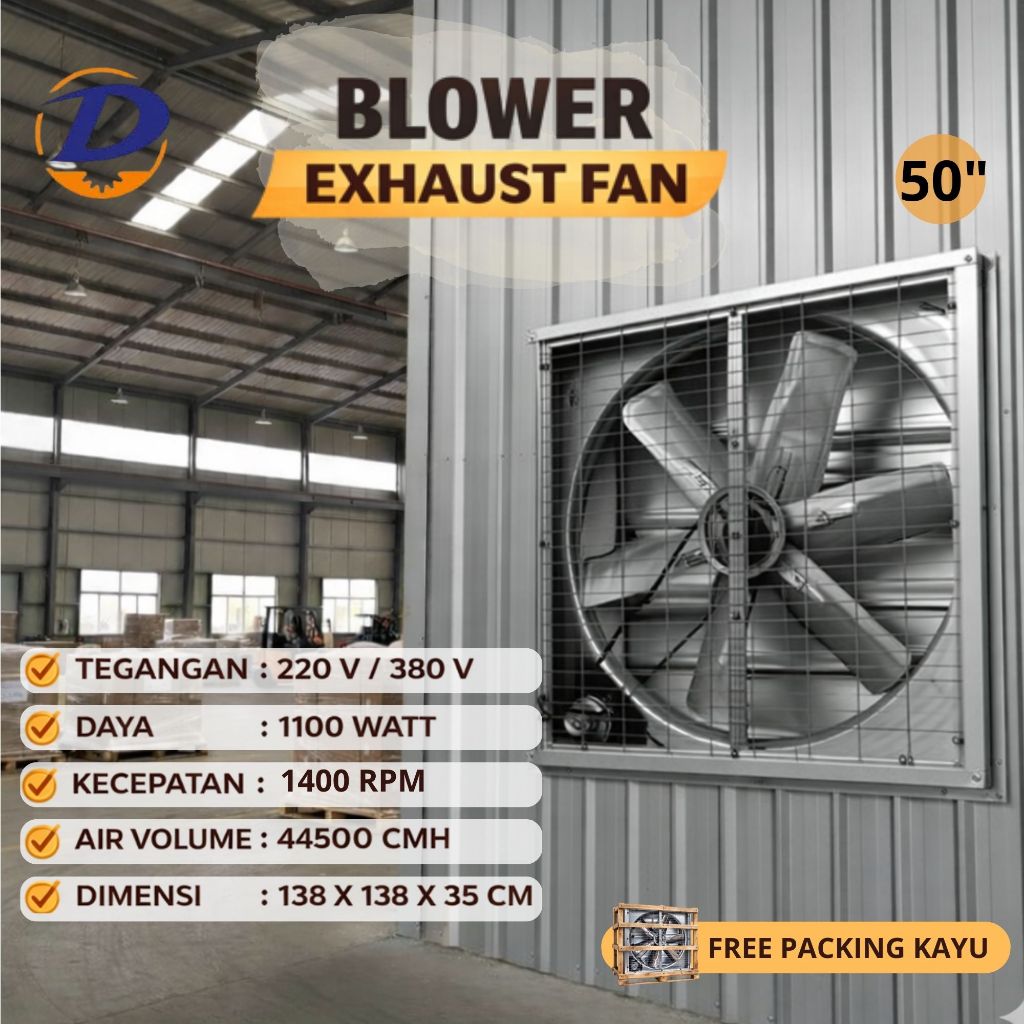 Blower Kipas Exhaust Fan 50 inch untuk Gudang I Kandang Ayam close house | green house