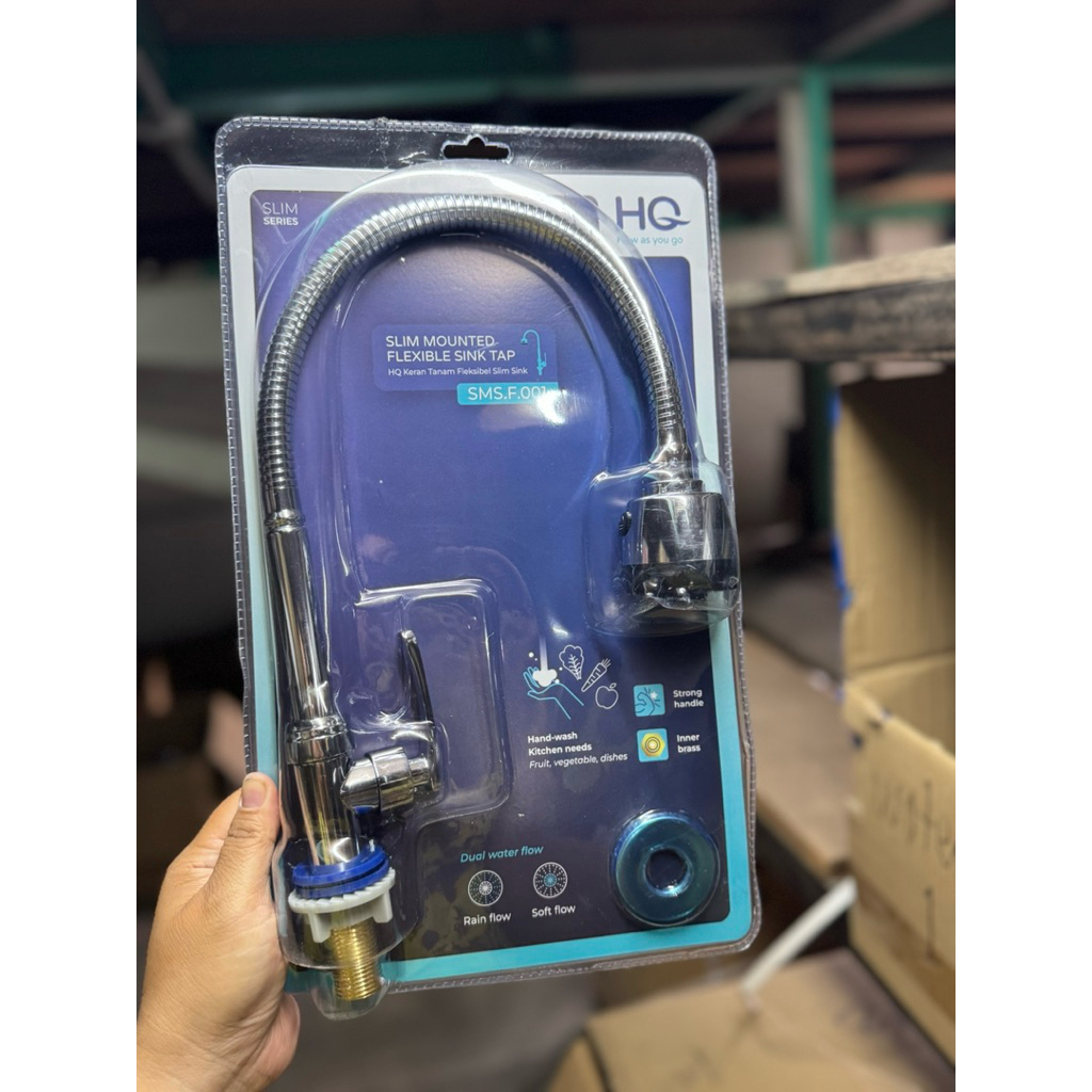 Slim Mounted Flexible Sink Tap HQ Kran Cuci Piring Fleksibel Kran Dapur Slim Modern