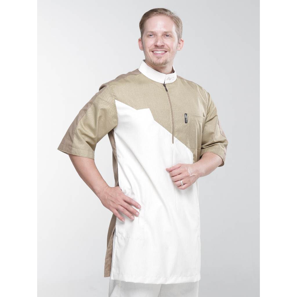 KAMILIANO GOLD 002 – CREAM KURTA LENGAN PENDEK