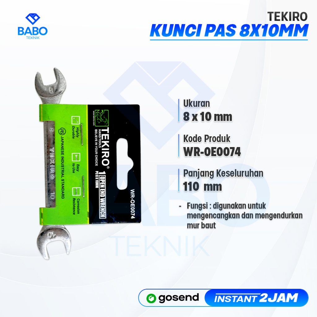 TEKIRO Kunci Pas 8 x 10 mm