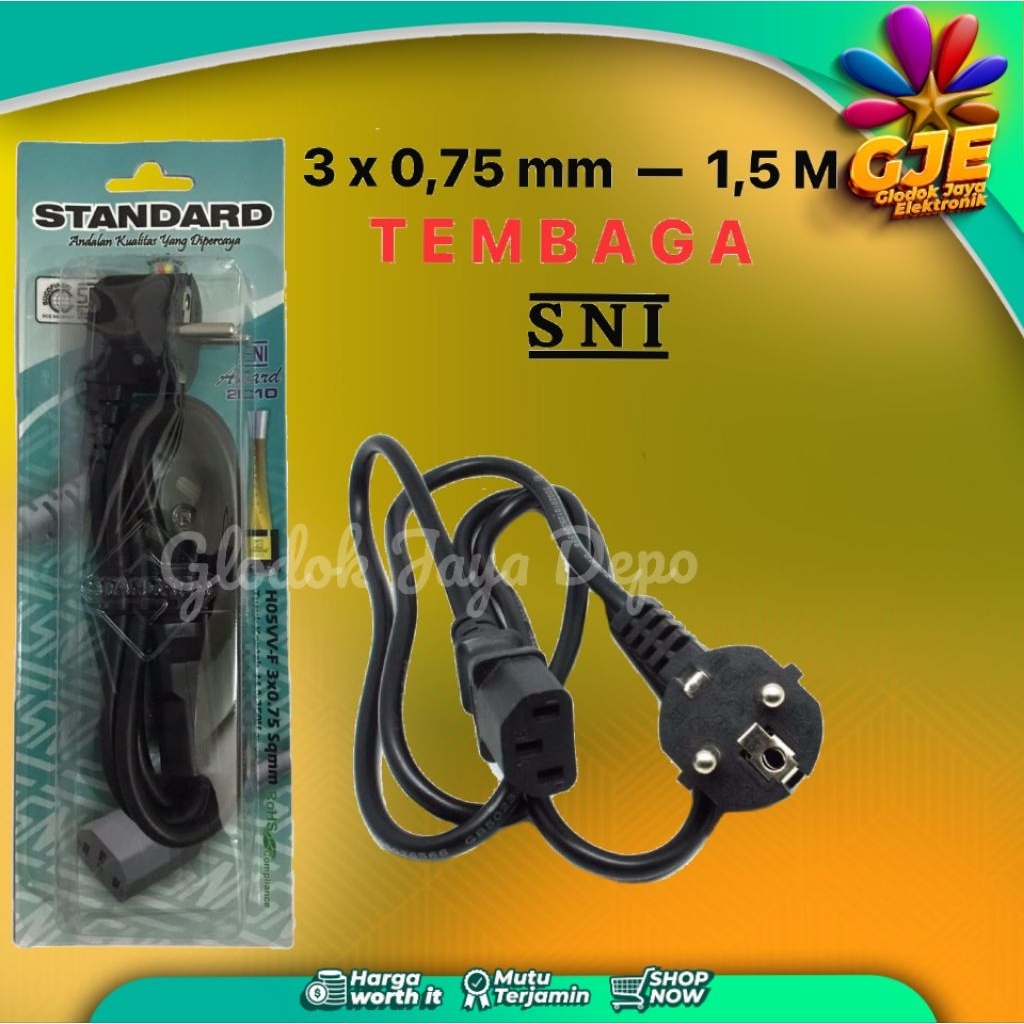 KABEL AC POWER KOMPUTER / CPU / MAGIC COM STANDART SUCOFINDO SNI