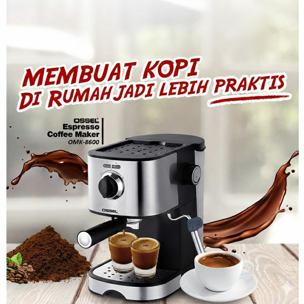 OSSEL Mesin Kopi Espresso OMK-8600 Mesin Esspresso New OSSEL