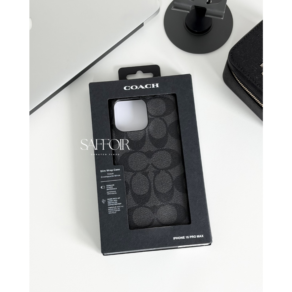 Coach Signature Slim Wrap Case iPhone 15 Pro/15 Pro Max Case / Black