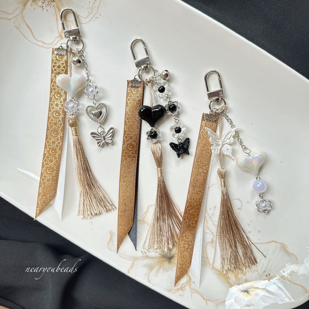 Keychain Gold Ramadh Variasi manik manik | Gantungan Kunci Variasi bintang bulan sabit viral