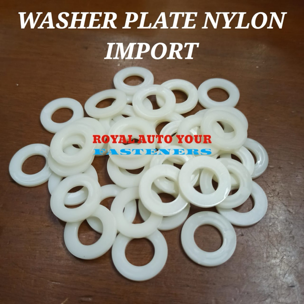 Ring Plat Nylon M8 - Flat Washer Nylon / Washer Plate Nilon Plastik 8 mm