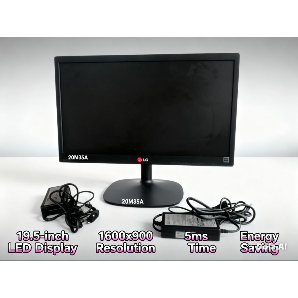 Monitor LED 20in LG 20M35A LENGAP adptor normal