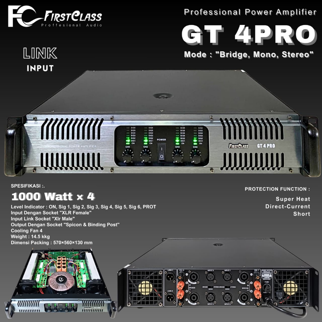 Power firstclass gt4 pro original 4 channel firstclass gt 4pro