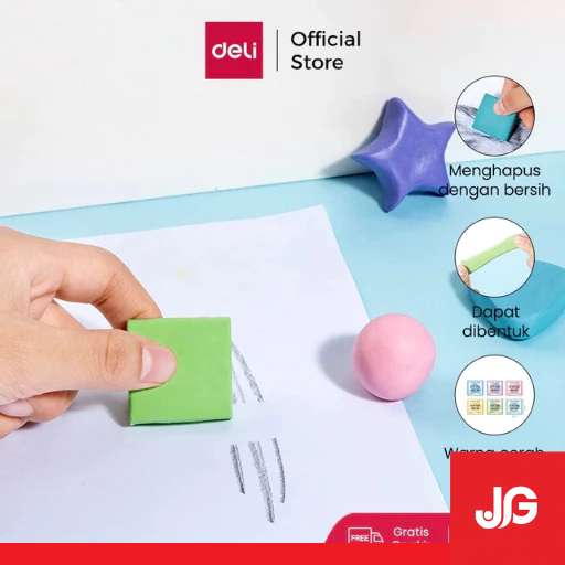 DELI PENGHAPUS CLAY KNEADBLE ERASER SLIME VP176 / PENGHAPUS CLAY ANAK WARNA LUCU PENGHAPUS ELASTIS