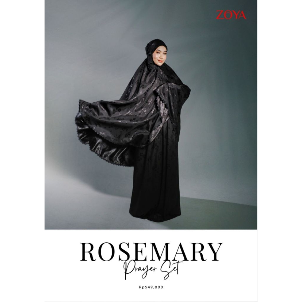 Zoya ROSEMARY Prayer Set - Mukena Dewasa Motif - Bahan Satin Jacquard Emboss