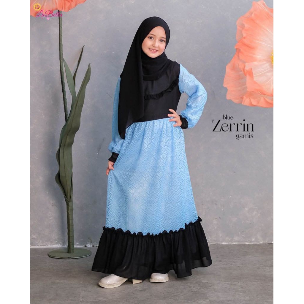 TERBARU LABELLA GAMIS ZERIN BRUKAT CERUTI ANAK TUTU PINK ROSE UNGU BLUE MILO COKSU COKLAT USIA 5 6 7