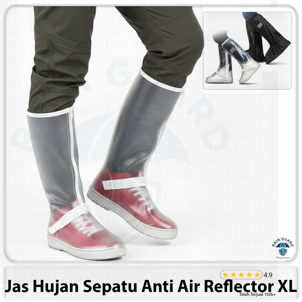 Cover hujan sepatu XL, sarung sepatu anti air XL, jas hujan sepatu Rhodey XL, pelindung sepatu hujan