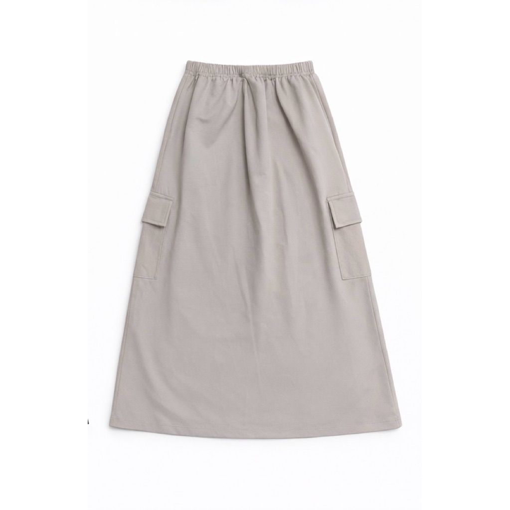 Baru rok cargo premium panjang 90 pinggang karet LP 60-120 kantong aktif tebal lembut adem