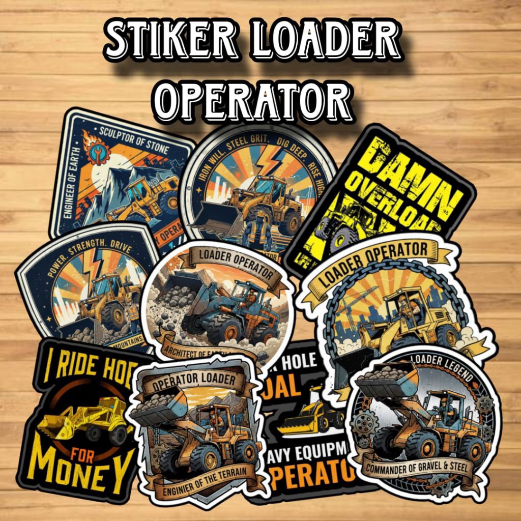 Stiker Operator Loader Sticker Alat Berat Loader Operator Stiker Keren Pengendara Loader Stiker Peke