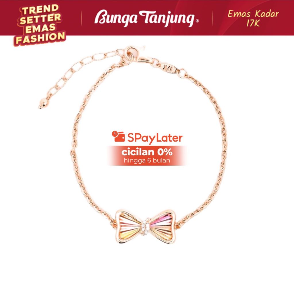 GELANG HOLLOW VAR PITA - EMAS 17K - BUNGA TANJUNG GOLD