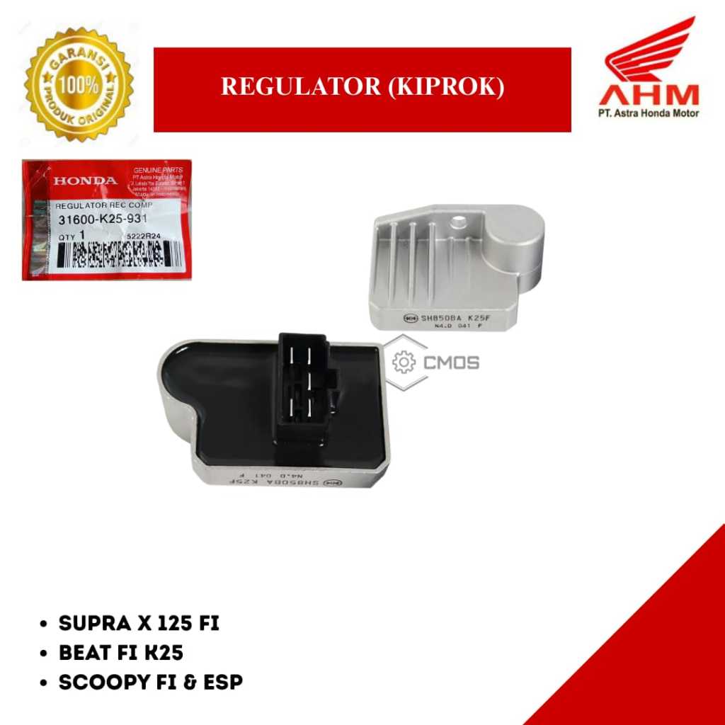 AHM 31600-K25-931 Kiprok Regulator SH850BA K25F Honda Beat Fi 2012-2014 Scoopy Fi eSP 2013-2017 ORI