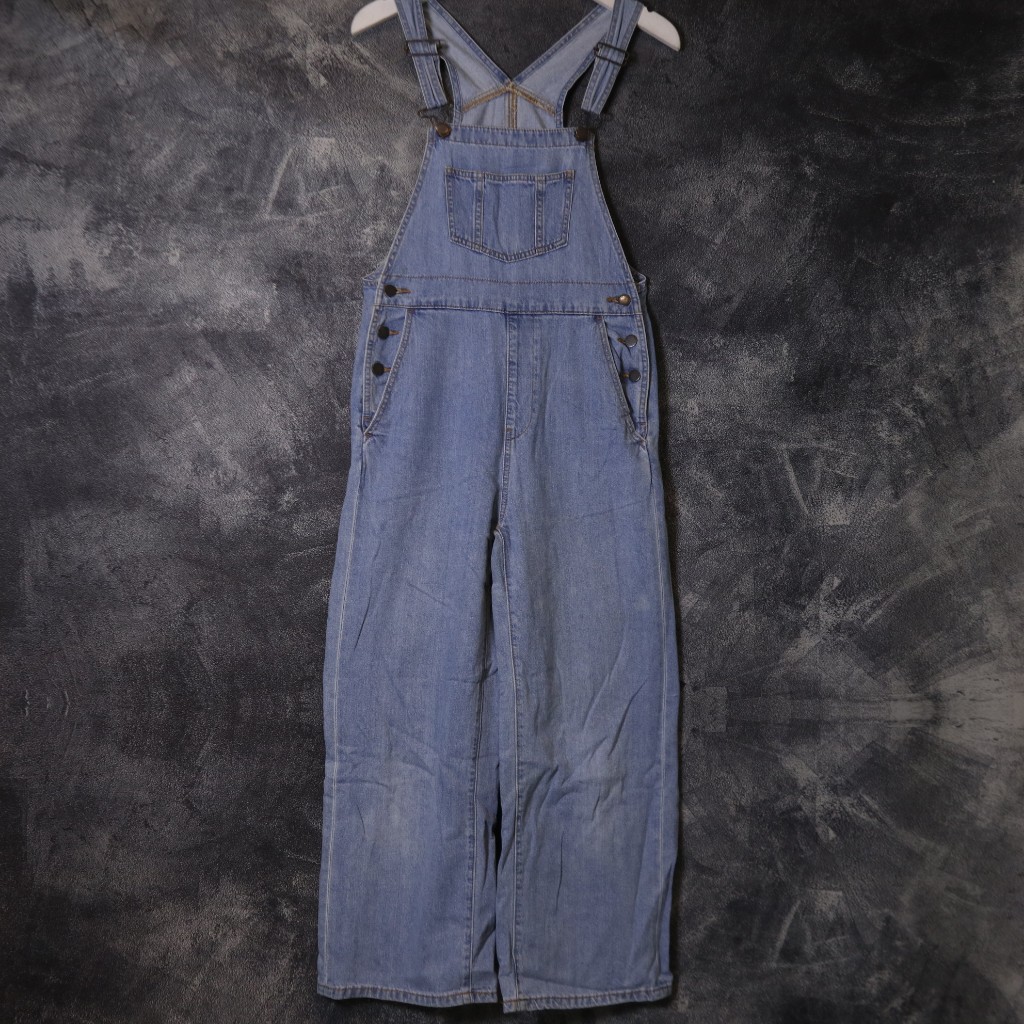 OVERALL GU BY UNIQLO JEANS DENIM PANTS JUMPSUIT CELANA PANJANG OV43 SIZE S 26 27 28