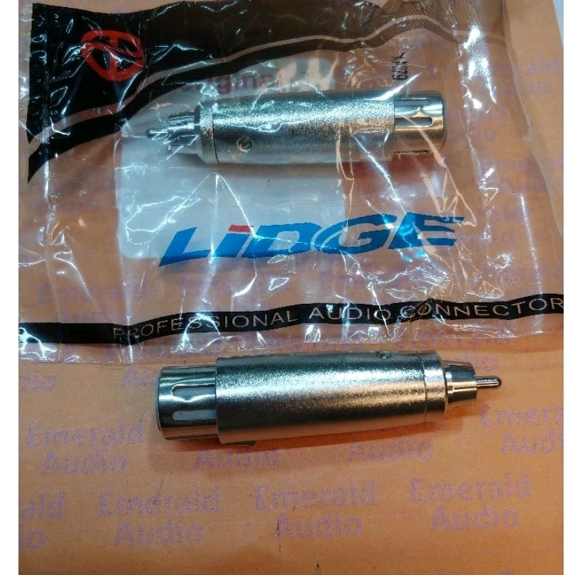 Sambungan Jack Xlr Female to RCA Male Lidge Jack Adapter Xlr Female to RCA Male Lidge Taiwan Convert
