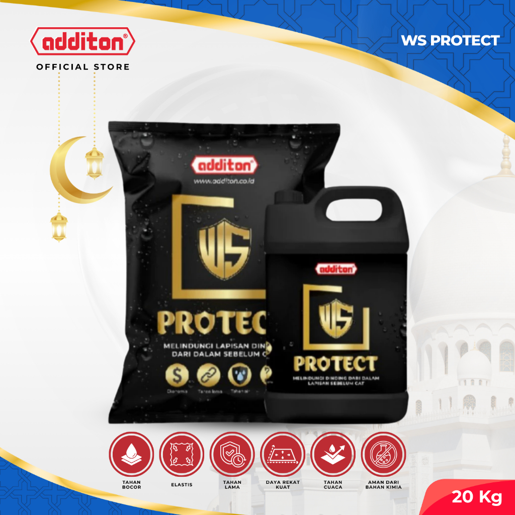 ADDITON WS Protect 20 Kg – Cat Anti Bocor & Waterproofing untuk Dinding Rembes dan Bocor