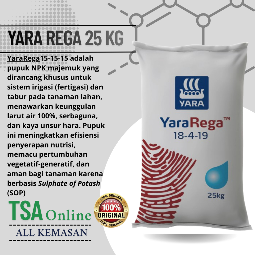 YARA REGA 15.15.15 (Alternatif KNO3 merah) dari YARA KEMASAN 25 KG