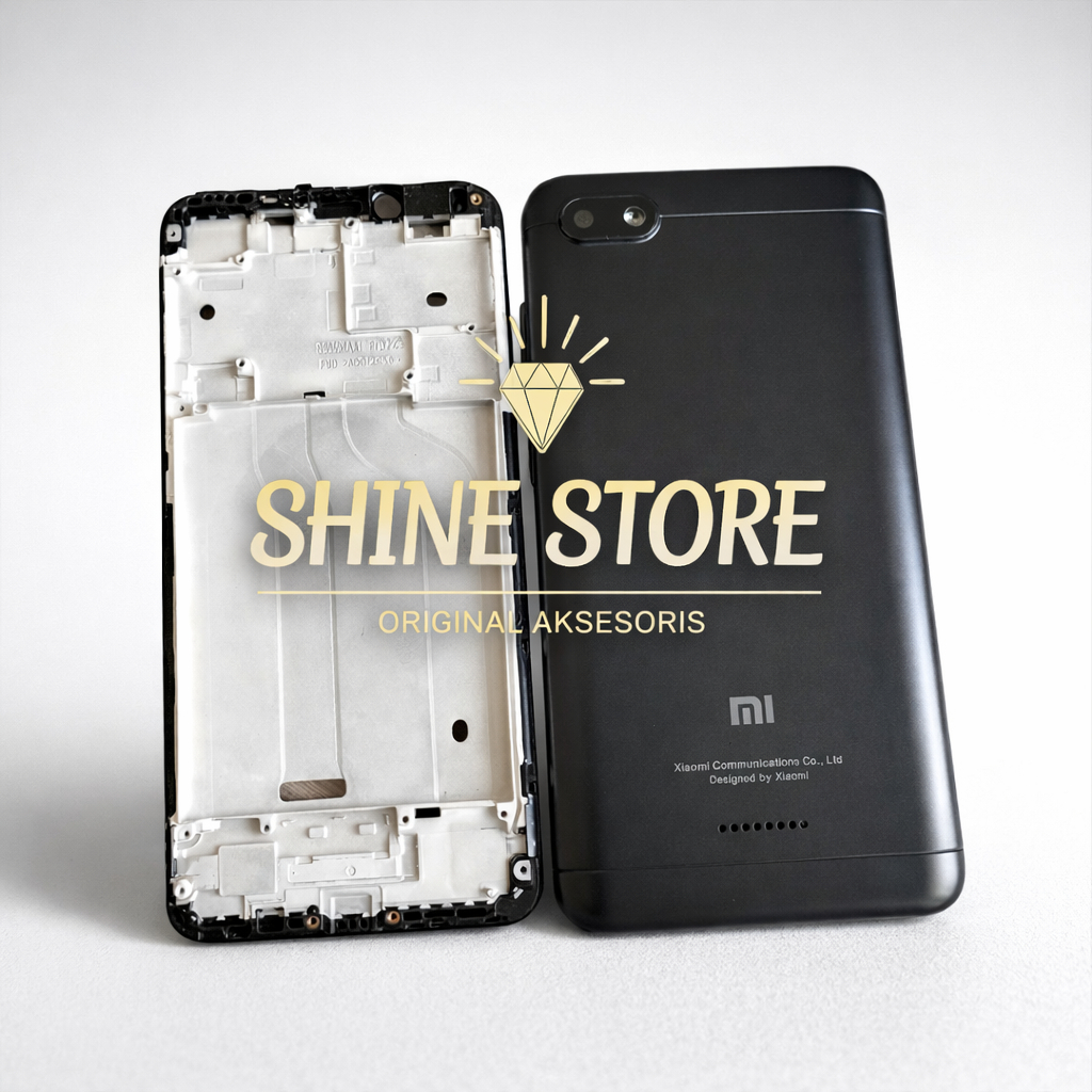 Casing Housing Fullset HP Xiaomi Redmi 6A Dual Sim Kesing Bekdor + Frame LCD Full Set Xiomi