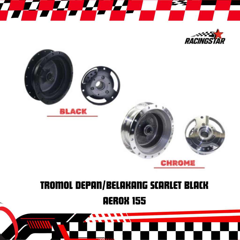 Tromol Set Aerox 155 Scarlet Chrome Black