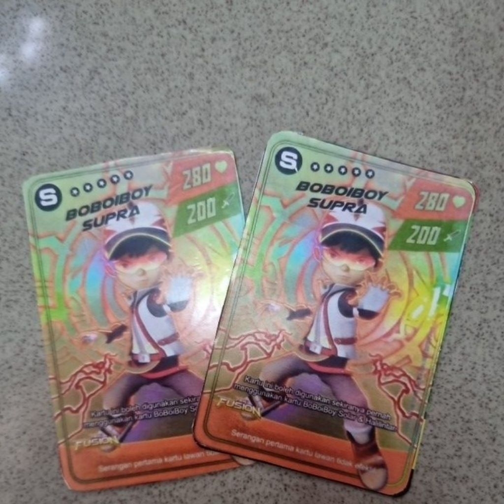 kartu boboiboy supra pek fusion asli berkualitas