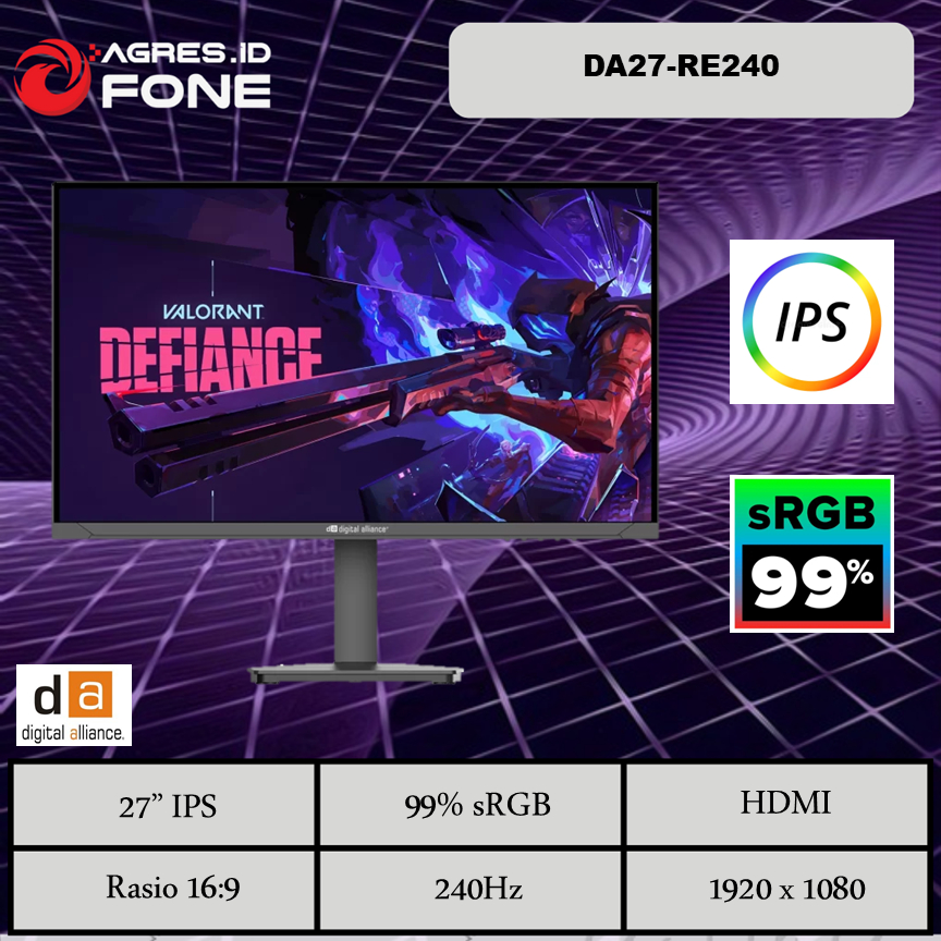 DIGITAL ALLIANCE LED MONITOR IPS PANEL 27 INCH 240HZ